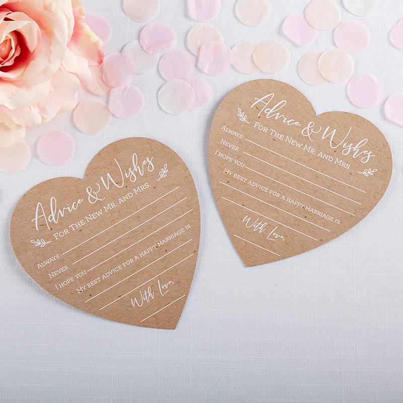50 Heart-Shaped Wedding Advice Cards - Elegant Keepsake for Bridal Showers, Guest Books & Wishes - Perfect for DIY Wedding Favors & Memory Albums