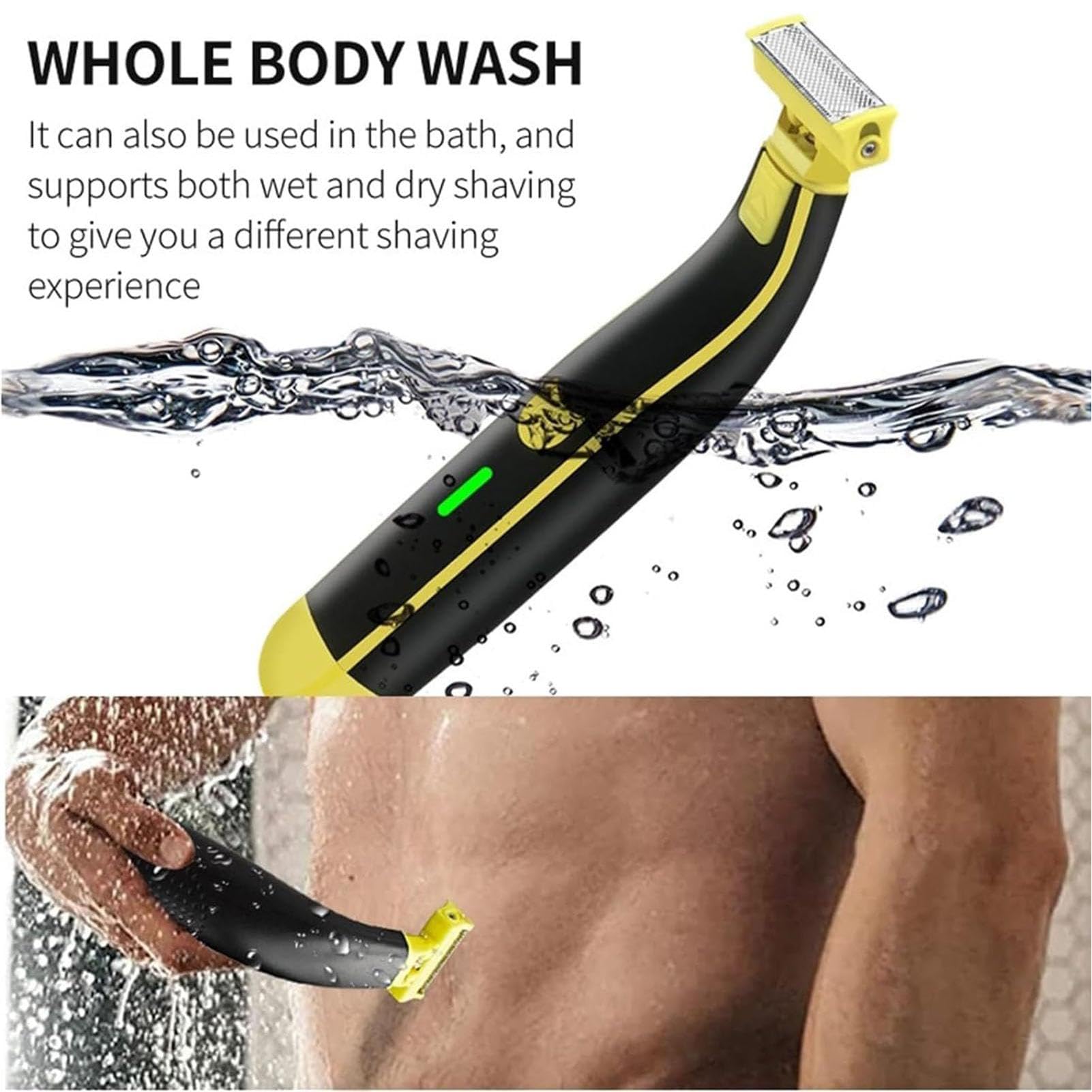 Premium Electric Shaver for Men - Wet & Dry Full Body Shaver with Adjustable Rotary Heads, Waterproof Design for Face & Body Grooming - Perfect for Travel, Gym & Daily Shaving Routine
