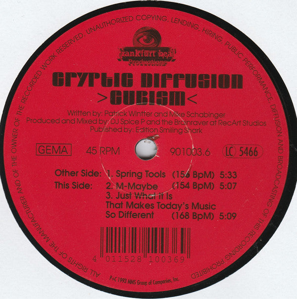 Cubism Cryptic Diffusion Vinyl Record – Frankfurt Beat Productions 901003.6 | Electronic Music, DJ Mixing & Vintage Collectors