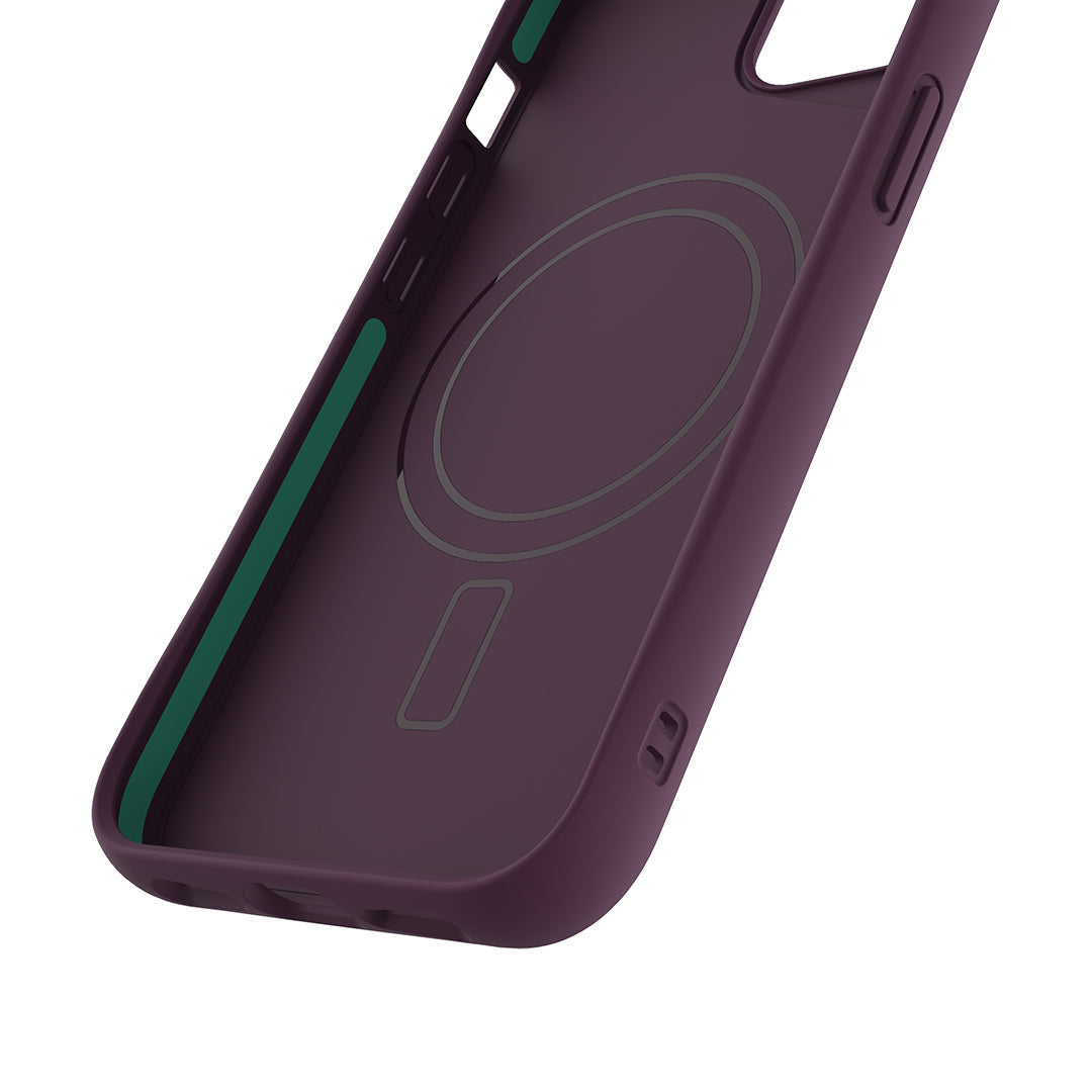 MagSafe Compatible Plum Purple iPhone Case - Shockproof & Slim Design for iPhone 13/14/15 Pro Max | Perfect for Work, Travel & Outdoor Activities