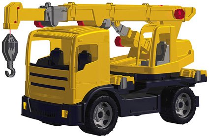 Ksmtoys Lena Construction Toy Crane Truck - 360° Rotating & 3ft Extendable Boom in Yellow/Black - Fully Functional Giant Toy for Kids Age 3+ - Perfect for Pretend Play, Construction Site Adventures & STEM Learning