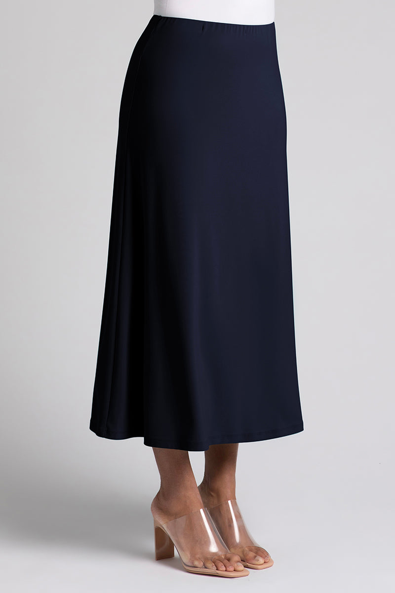 Essential A-Line Skirt for Women - Classic Navy Blue Midi Skirt | Perfect for Office, Casual Outfits & Special Occasions