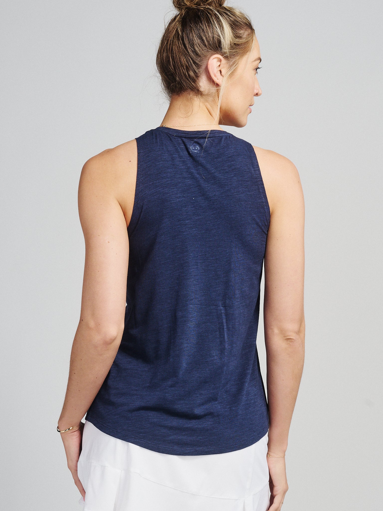 Nola Tank Classic Navy - Women's Casual Ribbed Knit Top for Everyday Wear | Perfect for Layering, Office, and Weekend Outfits
