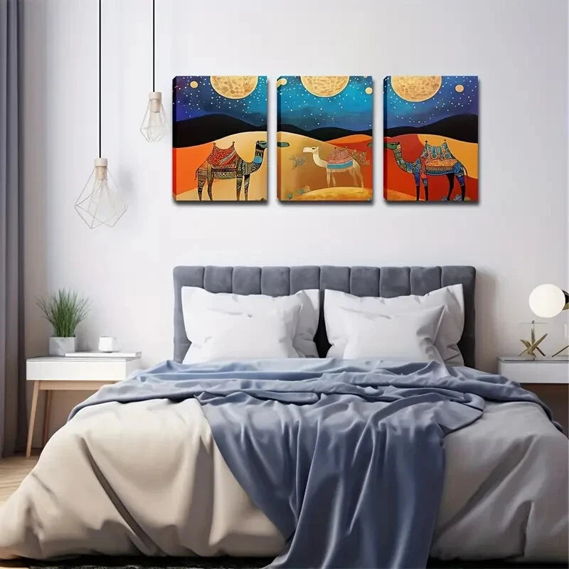 3-Piece Rustic Coastal Wall Art Set - Solid Pattern Framed Canvas 40x60cm - High Quality Australian Made Wall Decor - Perfect for Beach House, Living Room & Bedroom Decoration