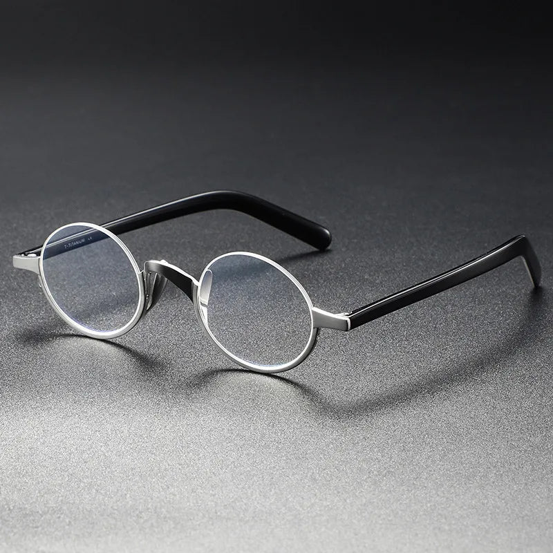 Aimee Unisex Semi-Rimless Round Titanium Eyeglasses Frame 111380 - Lightweight & Durable Eyewear for Work, Reading, and Everyday Fashion