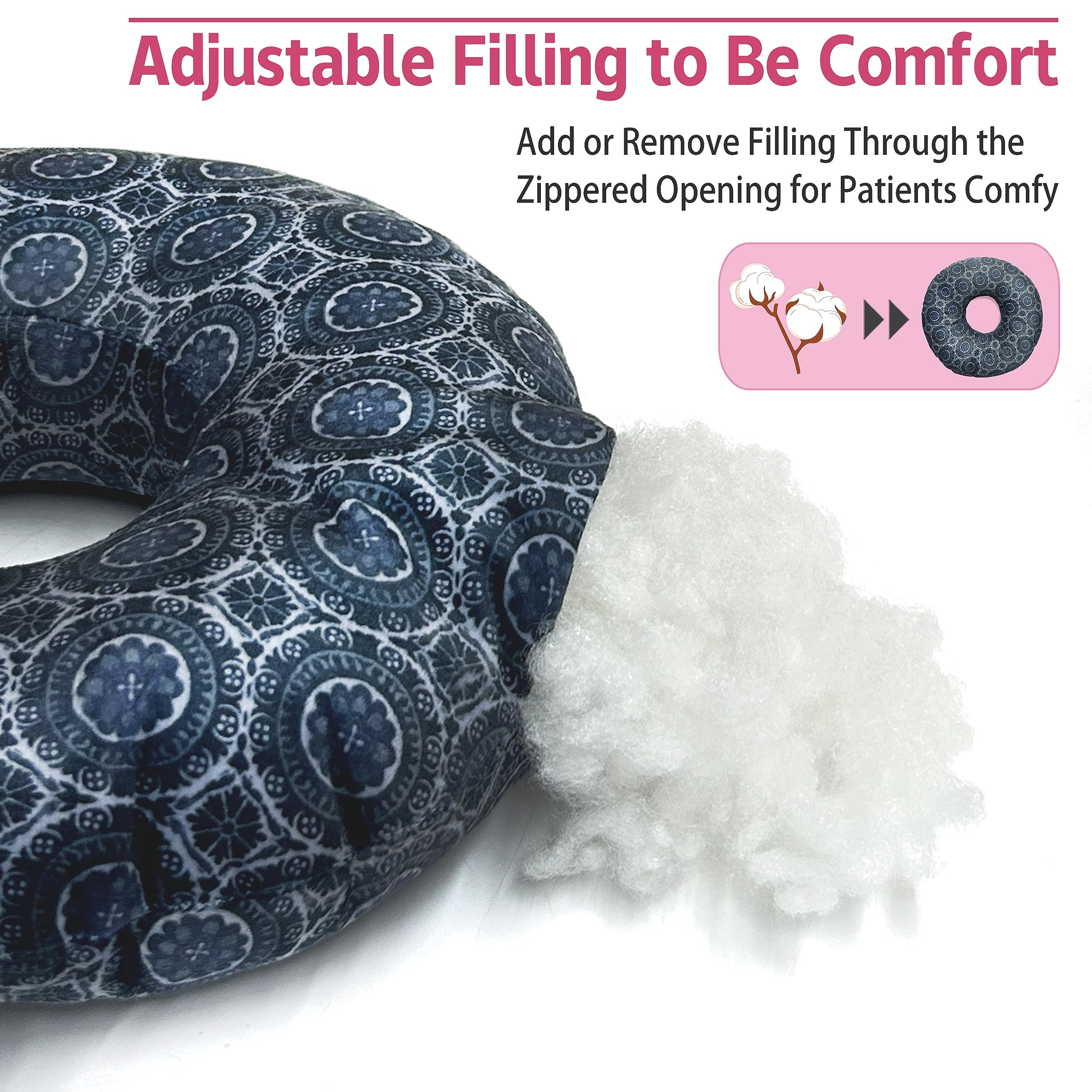 Ear Piercing Pillow for Side Sleepers - Donut Pillow with Hole for Ear Pain Relief - Pressure Sores & Comfort Support for Adults - Perfect for Post-Ear Surgery, Tinnitus & Side Sleeping Comfort
