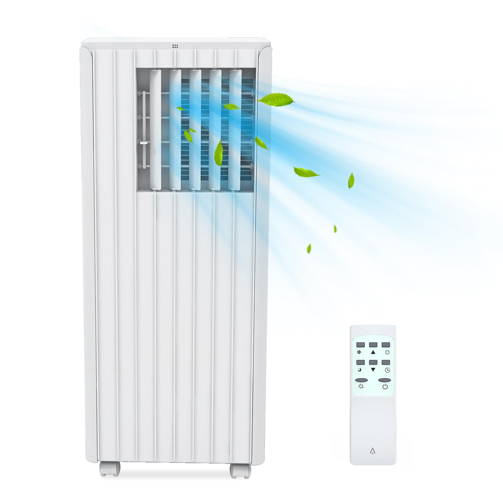 8,000 BTU Portable Air Conditioner for Rooms Up to 350 Sq.Ft - 4-in-1 Cooling Unit with Fan, Dehumidifier & Sleep Mode - Includes Remote Control, 24H Timer & Window Kit - Perfect for Bedrooms, Offices & Small Apartments (White)