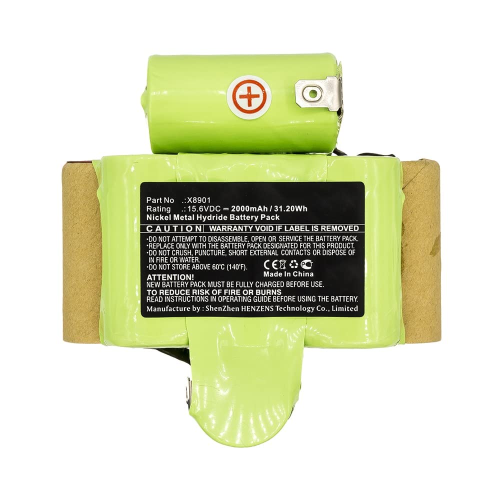Synergy Digital Replacement Vacuum Cleaner Battery for Shark X8901 - Ni-MH 15.6V 2000mAh - Long Lasting Power for Deep Cleaning Floors, Carpets & Pet Hair