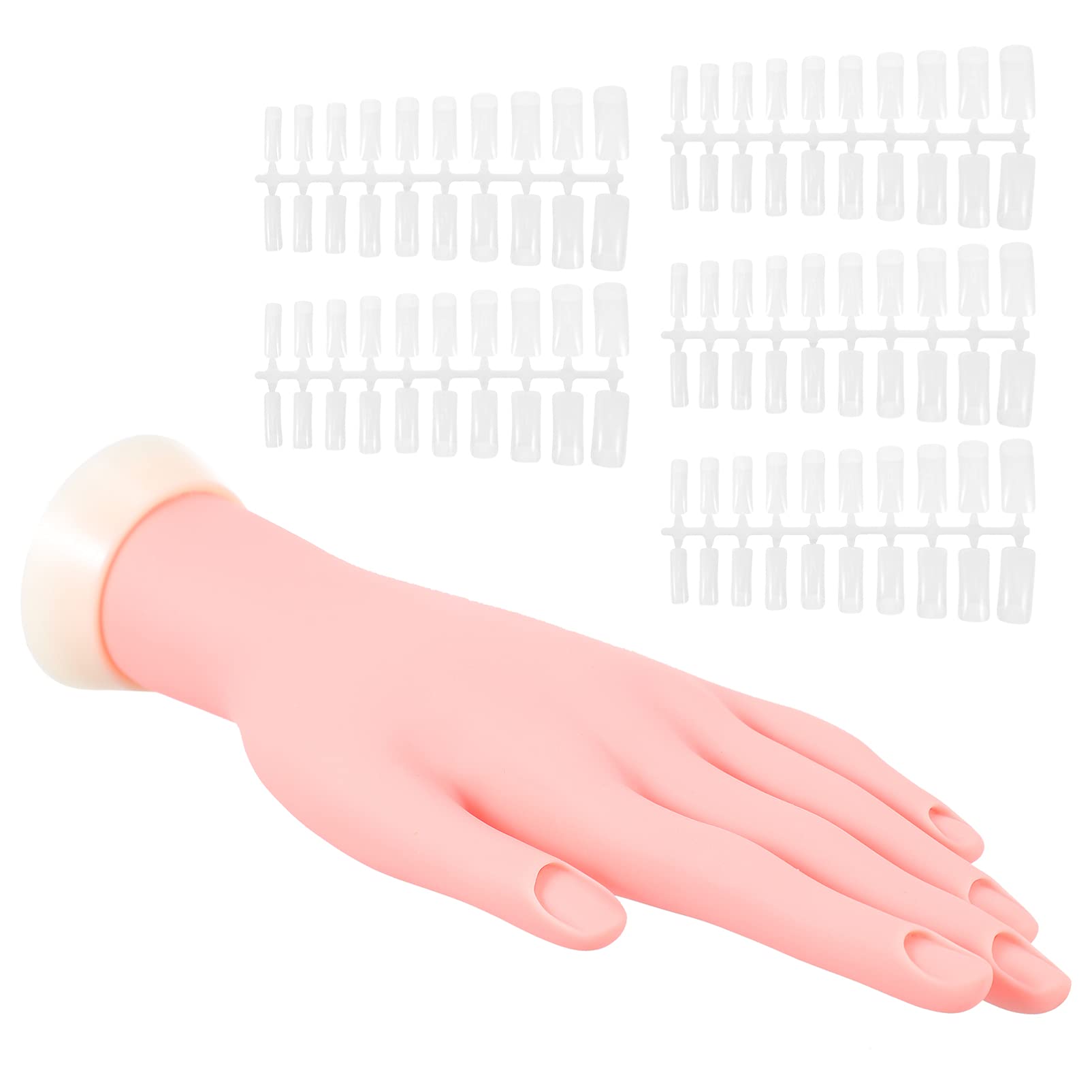 Beaupretty Realistic Manicure Training Hand Model - Fake Practice Hand for Nail Art, Gel Polish & Acrylic Nail Extension Training - Perfect for Nail Technicians, Students & Home Practice