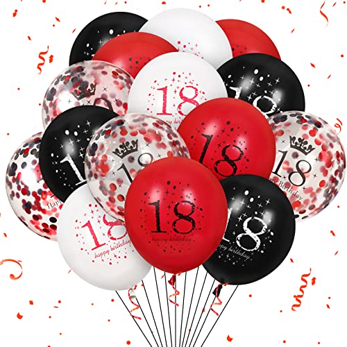 Red Black 18th Birthday Balloons