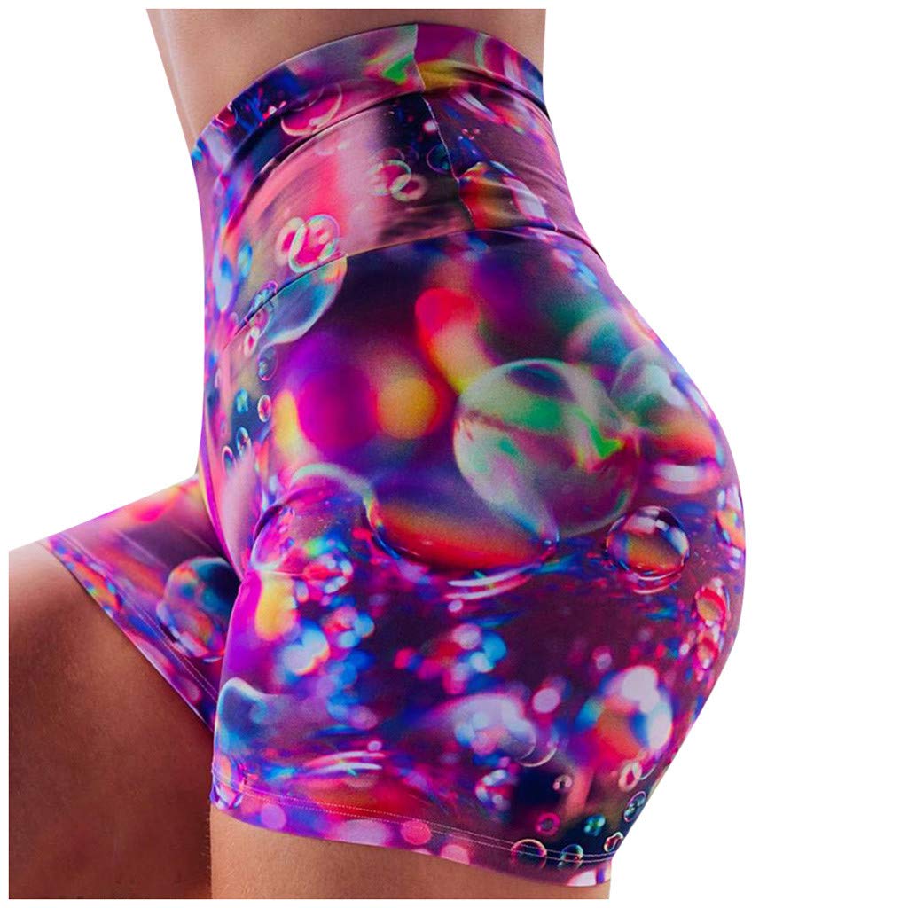 Women's High Waist Biker Shorts with Pockets - Tummy Control Workout Running Yoga Shorts for Women - Printed Athletic Compression Shorts for Gym, Cycling & Lounge Wear