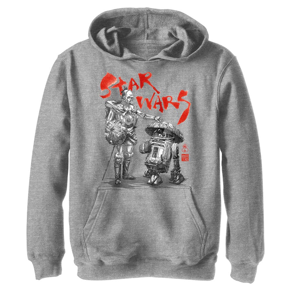 STAR WARS Kids Anime Droids Hooded Sweatshirt - Cute Cartoon Character Pullover for Boys & Girls - Perfect for Cosplay, Halloween Costumes & Everyday Wear