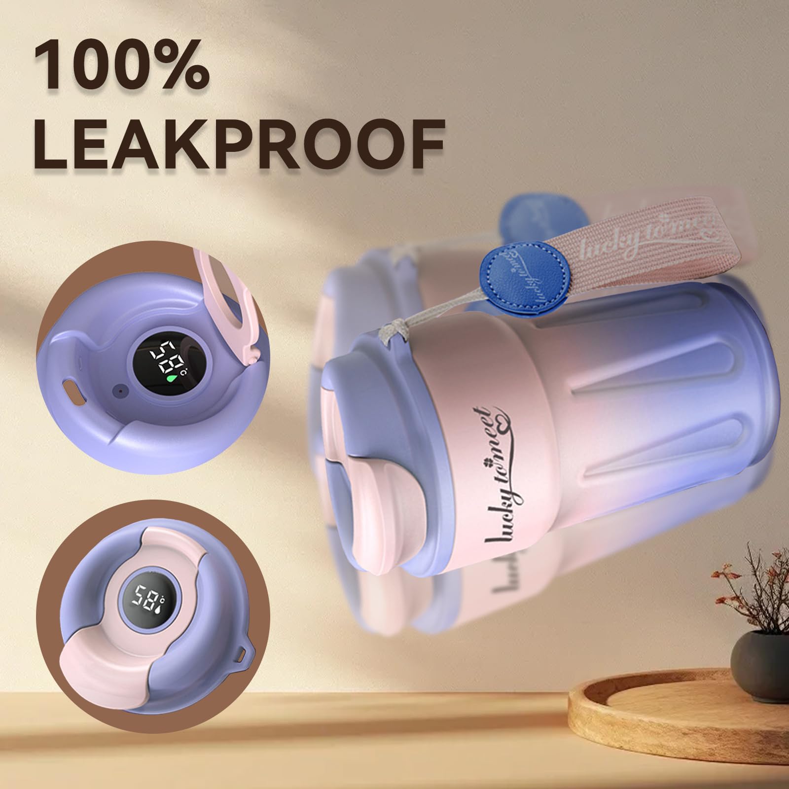 Smart Insulated Coffee Tumbler with Temperature Display - Perfect for Travel & Car Commutes