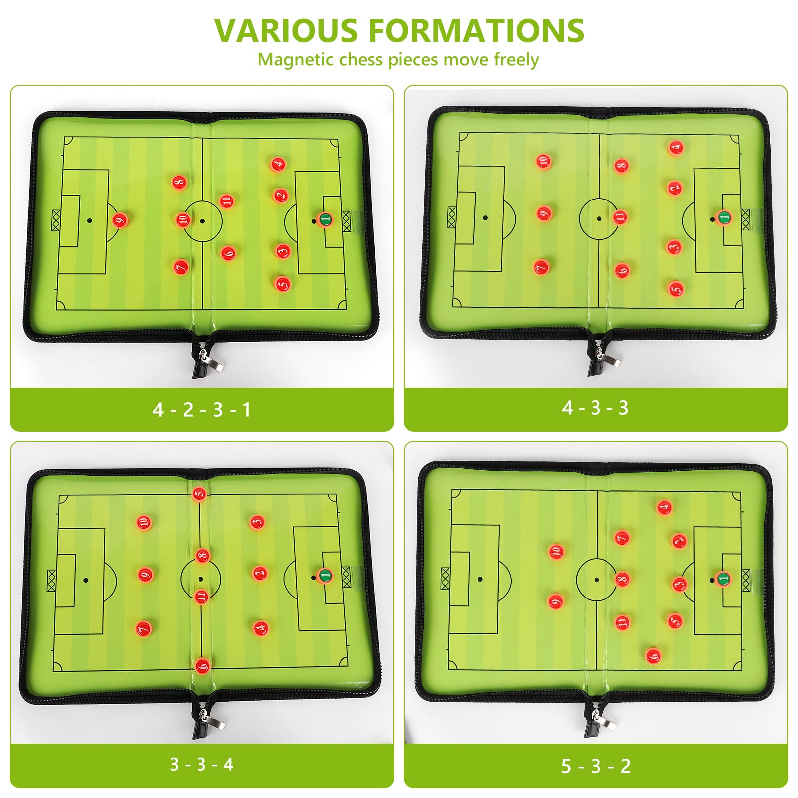 LUFEIS Professional Magnetic Soccer Coaching Board - Portable Tactical Football Whiteboard with Pens, Eraser, Brush, Timer & Whistle - Perfect for Soccer Coaches, Trainers & Tactical Training Sessions