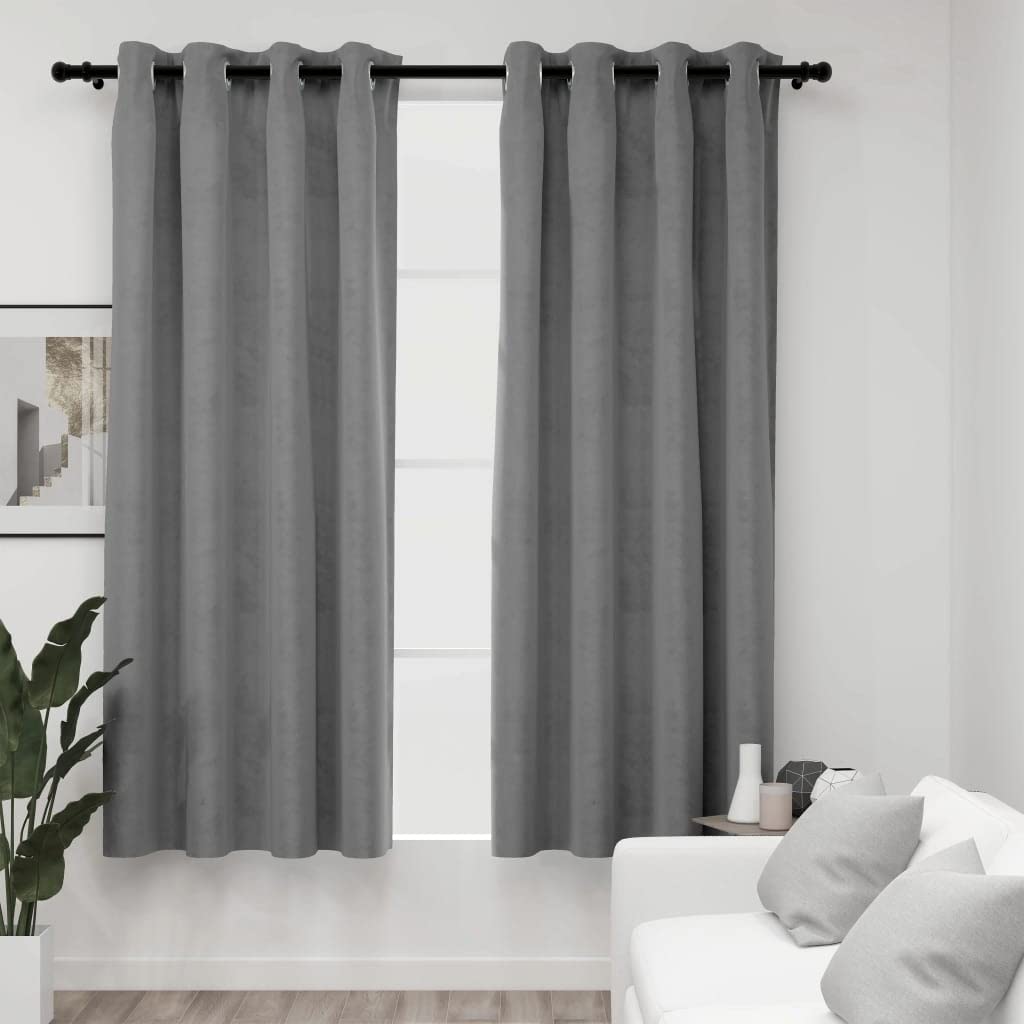 Blackout Curtains with Rings - 2 Panels, Room Darkening Curtains for Bedroom, 54