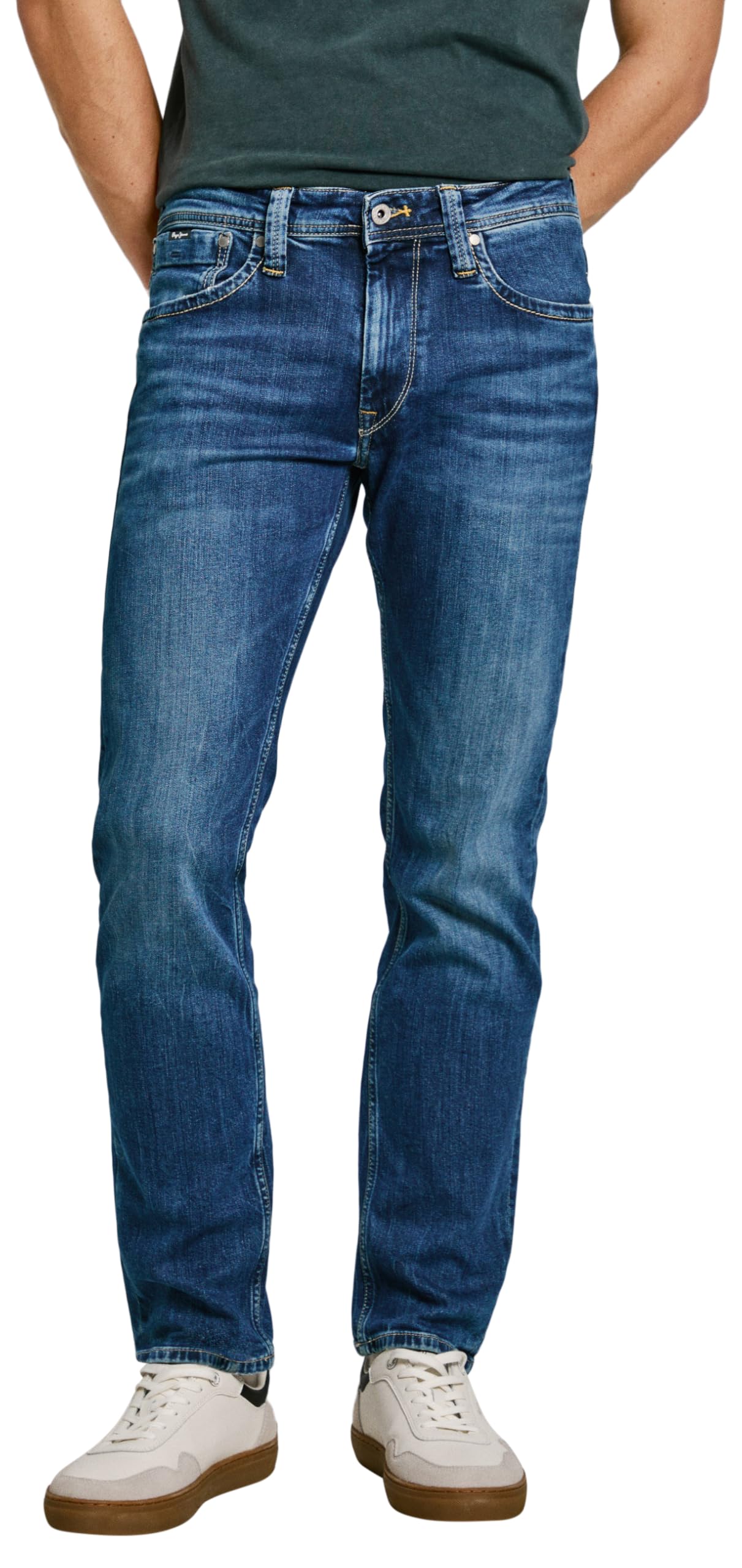 Pepe Jeans Cash 36 Denim Jeans for Men - Slim Fit Stretch Comfortable Casual Pants | Perfect for Everyday Wear, Office & Night Out