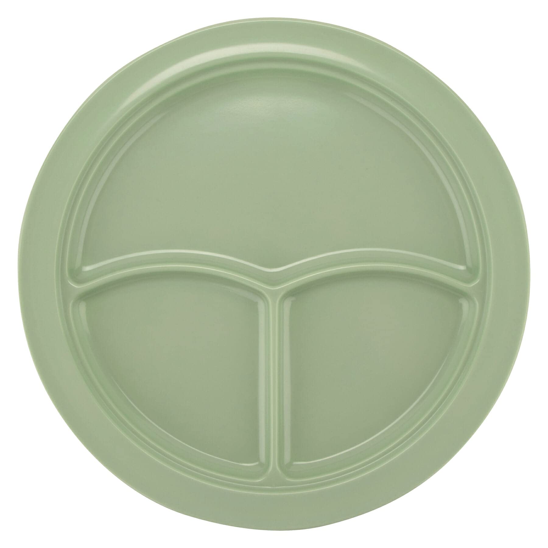 G.E.T. Heavy-Duty 3 Compartment Plastic Divided Plates, 10 Inch Deep Sided Green Dinner Plates - Set of 12 for School Cafeteria, Picnic, Camping & Outdoor Dining