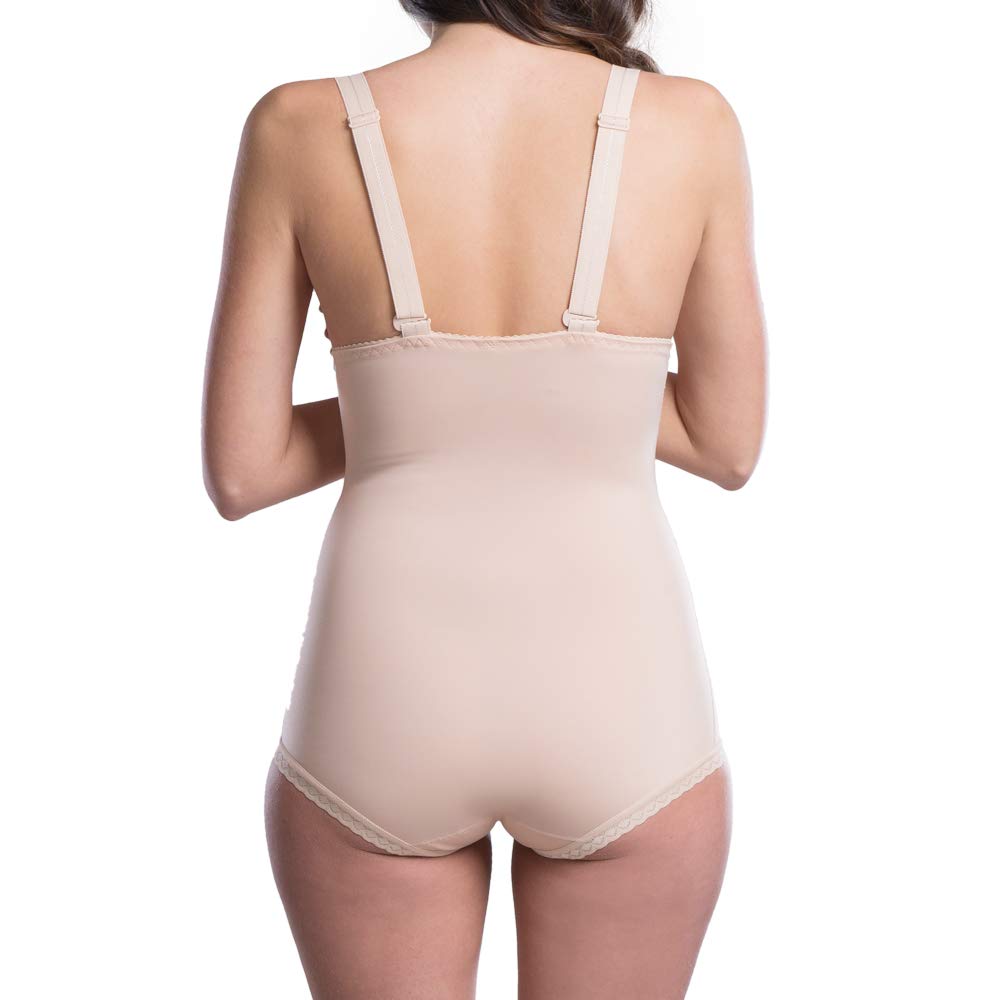 Post Surgery Compression Girdle with Front Foam Brace & Side Padded Zippers - LIPOELASTIC VH Comfort PETITE for Abdominal Support - Ideal for Tummy Tuck, Liposuction Recovery & Body Contouring After Surgery