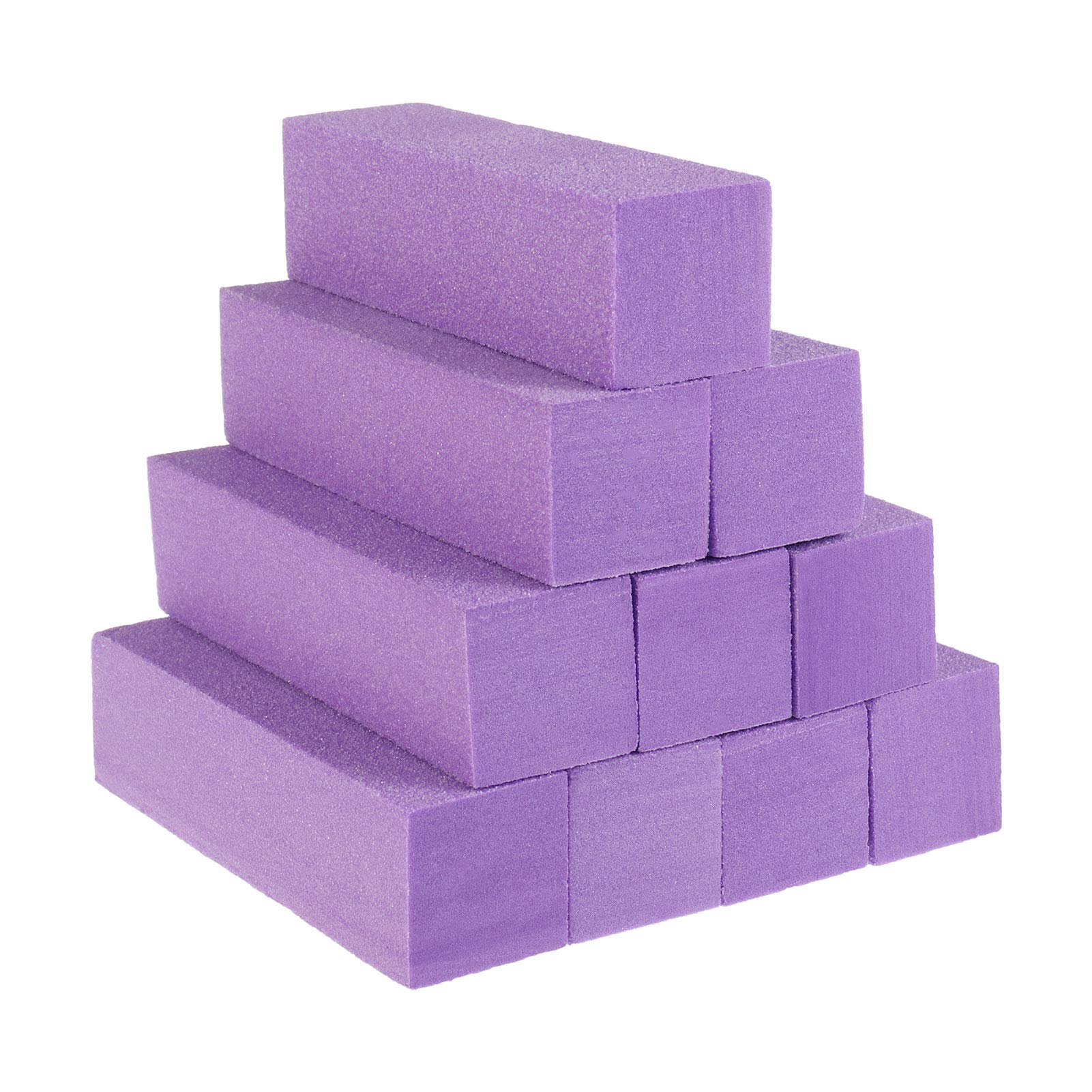 Professional 10pcs Nail Buffer Blocks for Gel & Acrylic Nails - 120 Grit Salon Nail Files, Manicure Sanding Blocks Kit (Purple) - Perfect for Home & Salon Nail Care, DIY Manicures & Nail Art