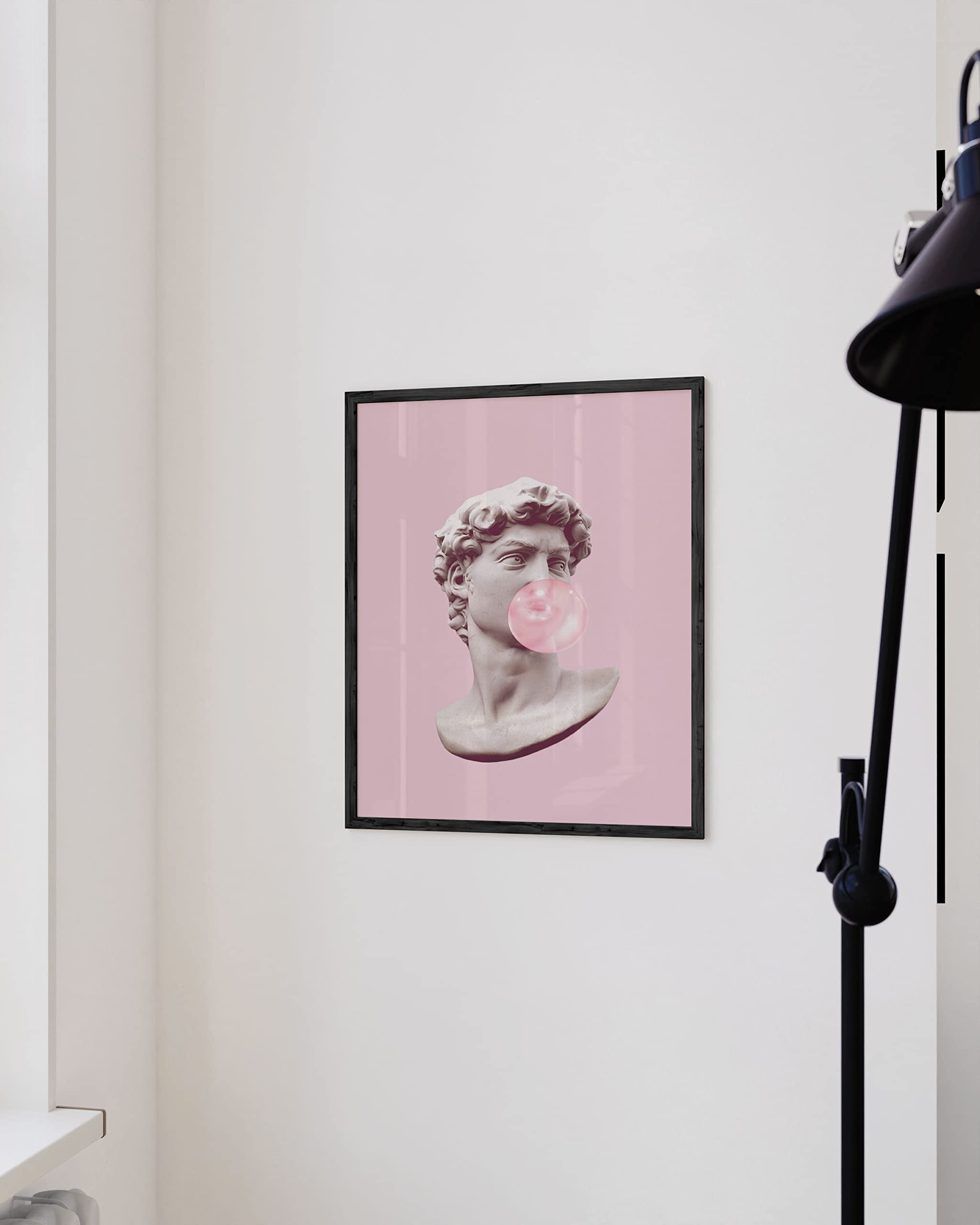 David Bubble Gum Pop Art Poster - Pink Aesthetic Wall Decor for Bedroom & Living Room - Unframed 16x20 Inch - Perfect for Teen Room, Dorm & Office Decor