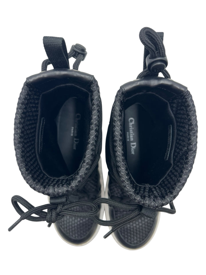 Christian Dior Black Resille Winter Solar Boots Women's Size 7 (EU 37) - Waterproof Snow Boots for Cold Weather, Fashionable Winter Shoes for Women, Perfect for Snowy Days & Outdoor Activities