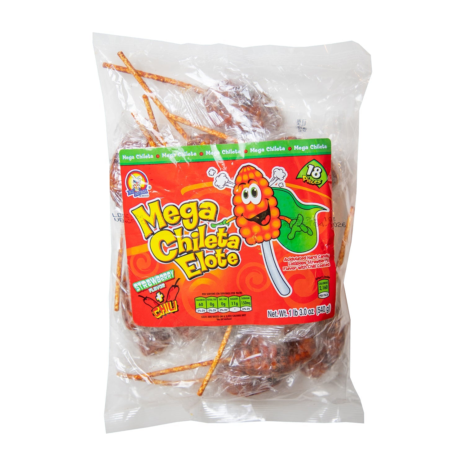 Premium Azteca Chileta Mega Elote Corn Chips - 18 Count Resealable Bag | Authentic Mexican Snack for Parties, Movie Nights & Family Gatherings