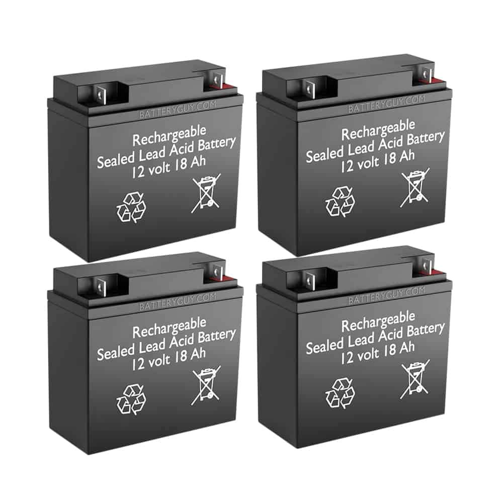 Replacement 12V 18Ah SLA Batteries for Smart-UPS 2200 SMT2200 - High Rate Rechargeable Battery Pack (Set of 4) - Backup Power Supply for Office Equipment, Home Security Systems & Network Devices