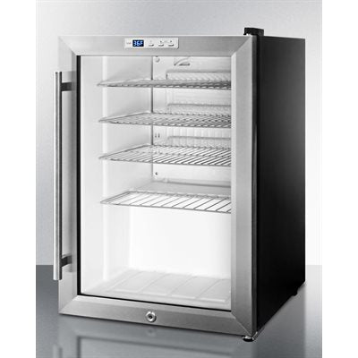 Summit 17 Inch Compact Refrigerator with Glass Door - Energy Efficient Mini Fridge for Dorm, Office, Bedroom & Kitchen - Perfect for Beverages, Snacks & Small Food Storage