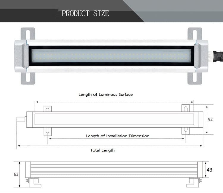 24V IP67 LED Explosive Proof Work Light - CNC Machine Tube Lighting, Industrial Shop & Warehouse LED Lights (10 Pack) - Perfect for Harsh Environments, Manufacturing Facilities, and Workshop Illumination