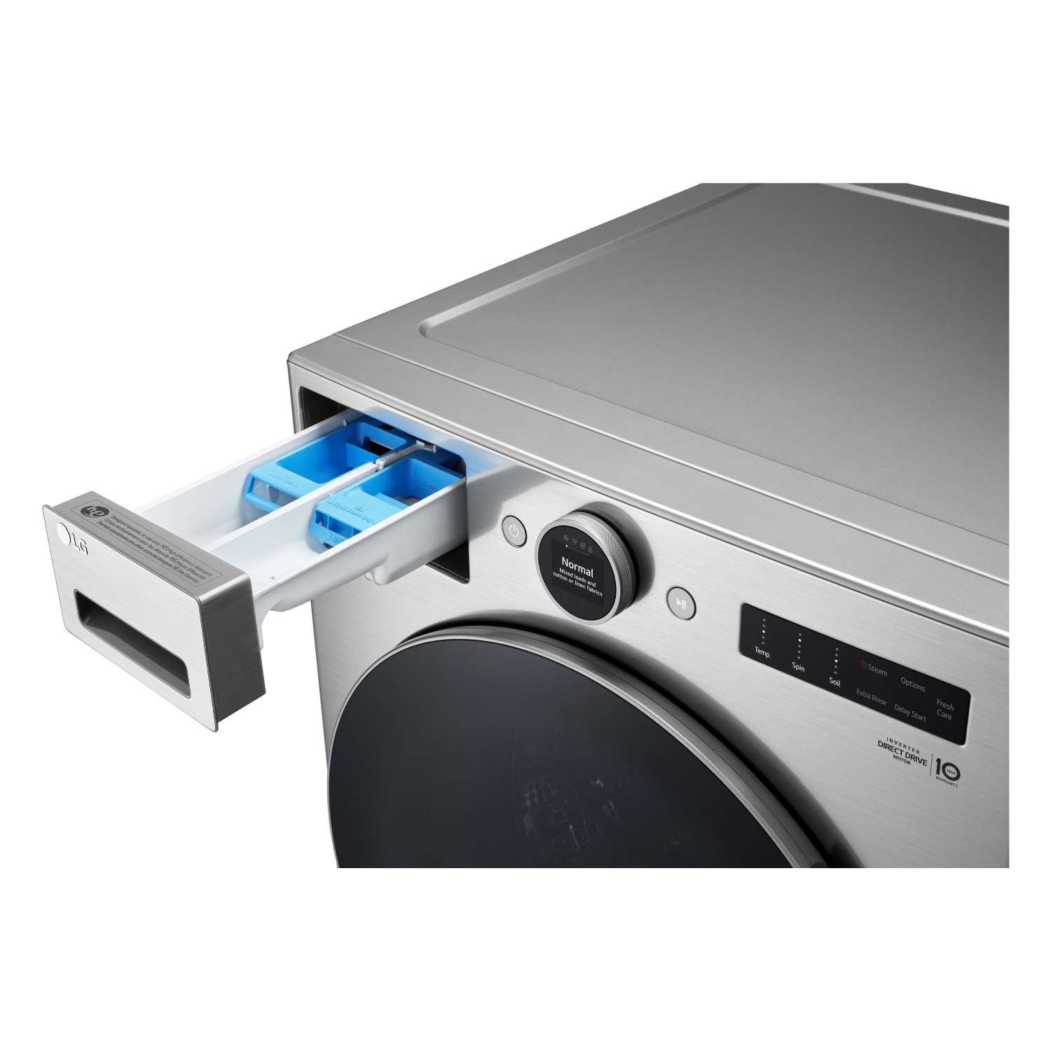 LG WM5500HVA 5.2 cu. ft. Smart Front Load Washer with AI DD™ Technology, LCD Control Knob & Graphite Steel Finish - Perfect for Large Families, Energy-Efficient Laundry Room Upgrade