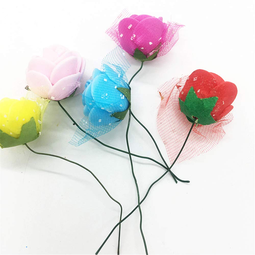 144-Piece Mini Foam Rose Artificial Flower Bouquet Set - Wedding, DIY, Scrapbooking, Party Craft Decorations - Perfect for Centerpieces, Gift Wrapping & Home Decor