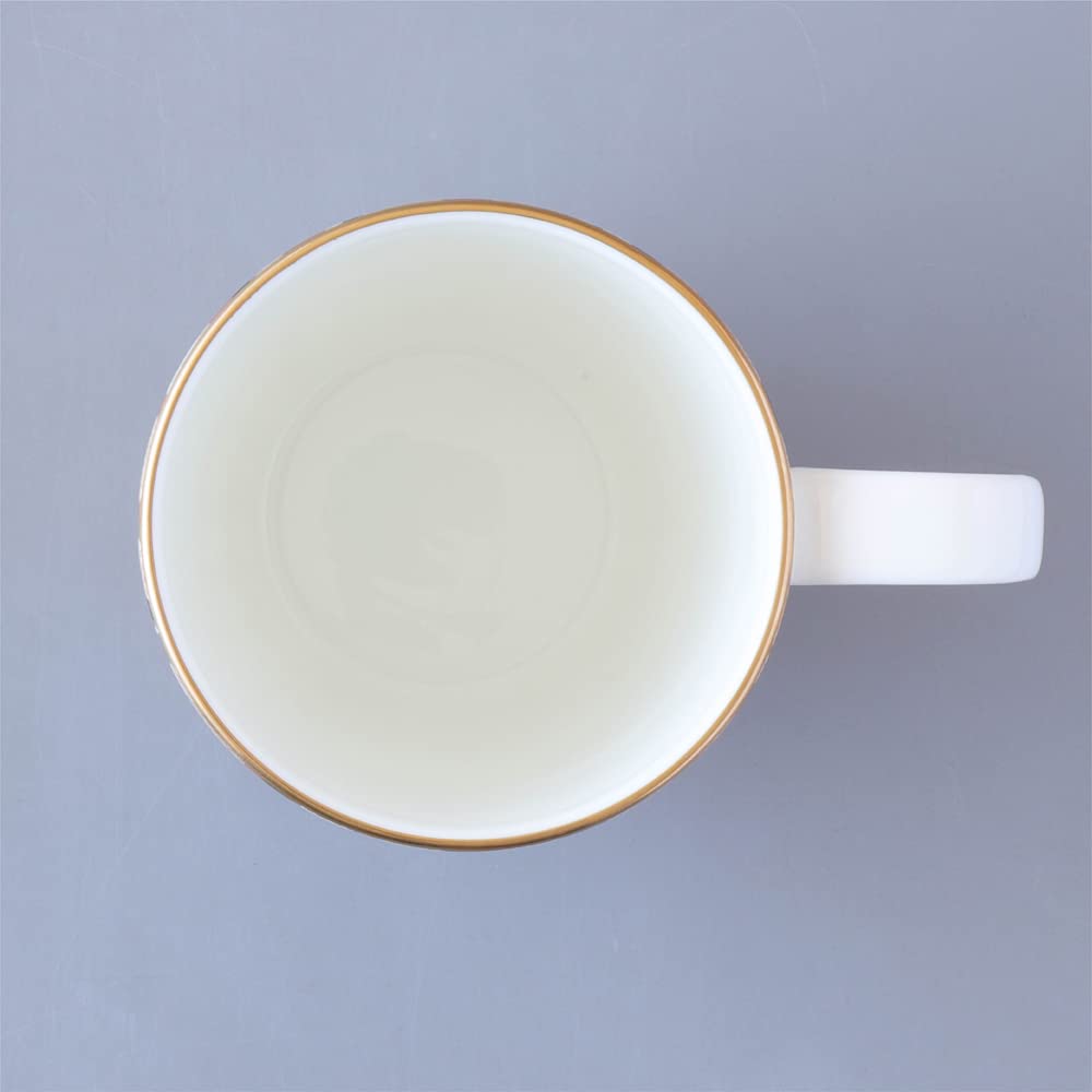 Narumi 52148-2731 Modern Green Tea Mug with Orange Simple Pattern - 12.8 oz (380ml) Large Ceramic Cup - Perfect for Home, Office & Gift Giving - Includes Elegant Gift Box