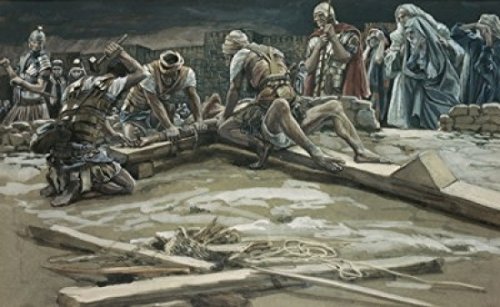 James Tissot 'The First Nail' (1836-1902 French) Art Poster Print - 24x36 Inches - Vintage Home Decor & Office Wall Art - Perfect for Living Room, Bedroom or Gallery Display