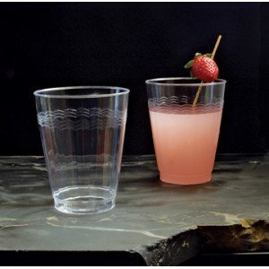 10 Oz Extra Heavy Weight Clear Tumbler Cups - Bulk Pack of 240 - Durable Plastic Drinkware for Restaurants, Cafes, and Catering Events