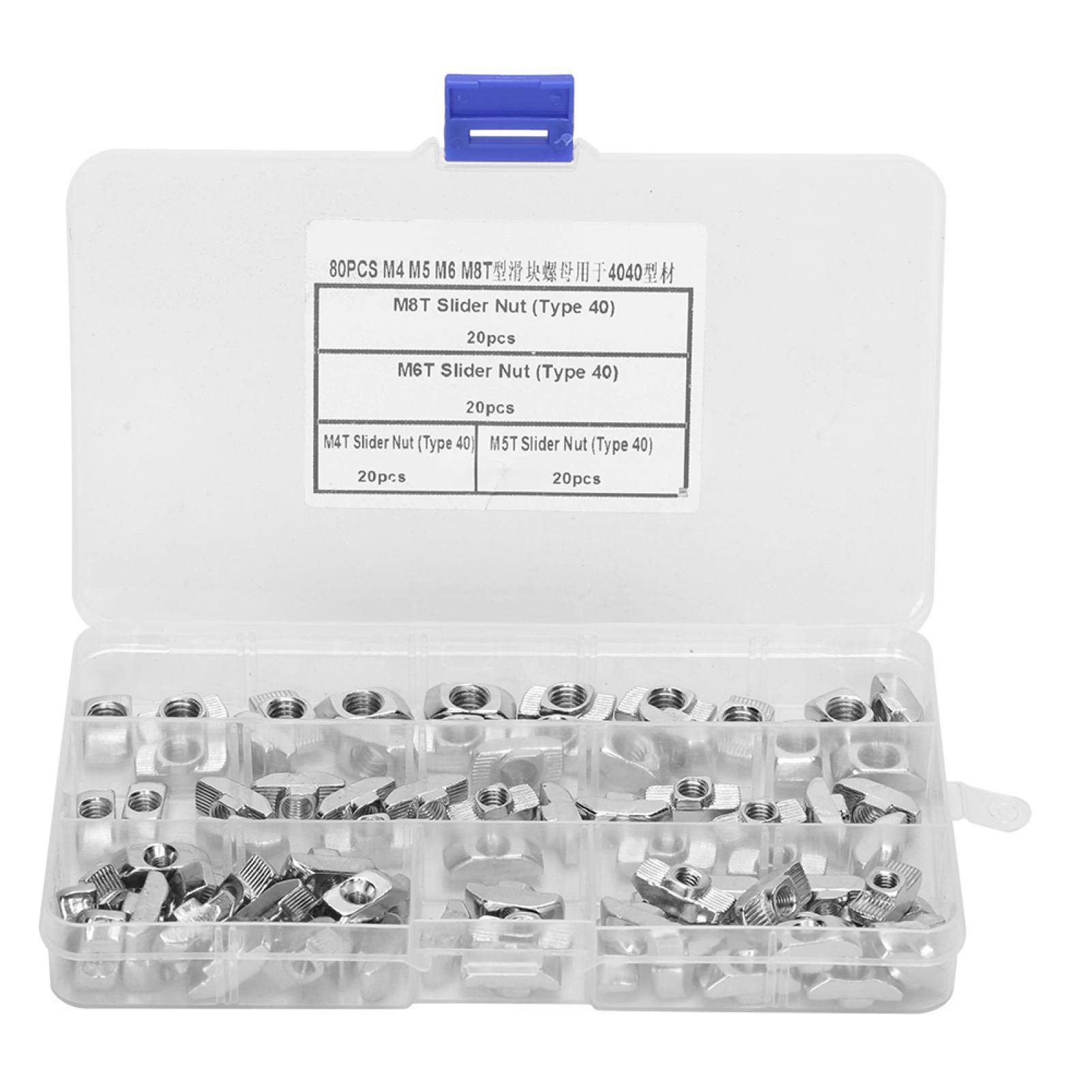 T Slider Nuts & T-Slot Nuts for 4040 Aluminum Profiles - Heavy Duty Fastener Hardware for CNC Machines, 3D Printers & DIY Projects