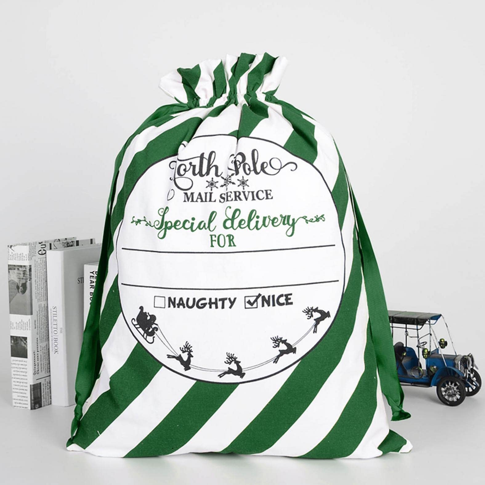Christmas Gift Bags Large Santa Sack - Linen Drawstring Tote for Candy, Presents & Holiday Storage | Perfect for Kids Xmas Gifts, Party Favors & Festive Packaging