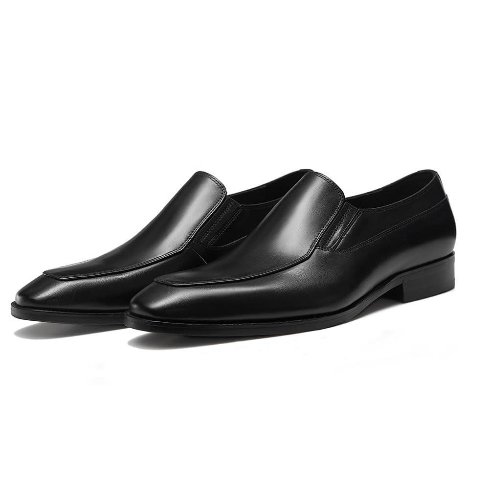 FRASOICUS Men's Leather Slip-On Loafers - Comfortable Dress Shoes for Business & Casual Wear | Perfect for Office, Weddings & Formal Events