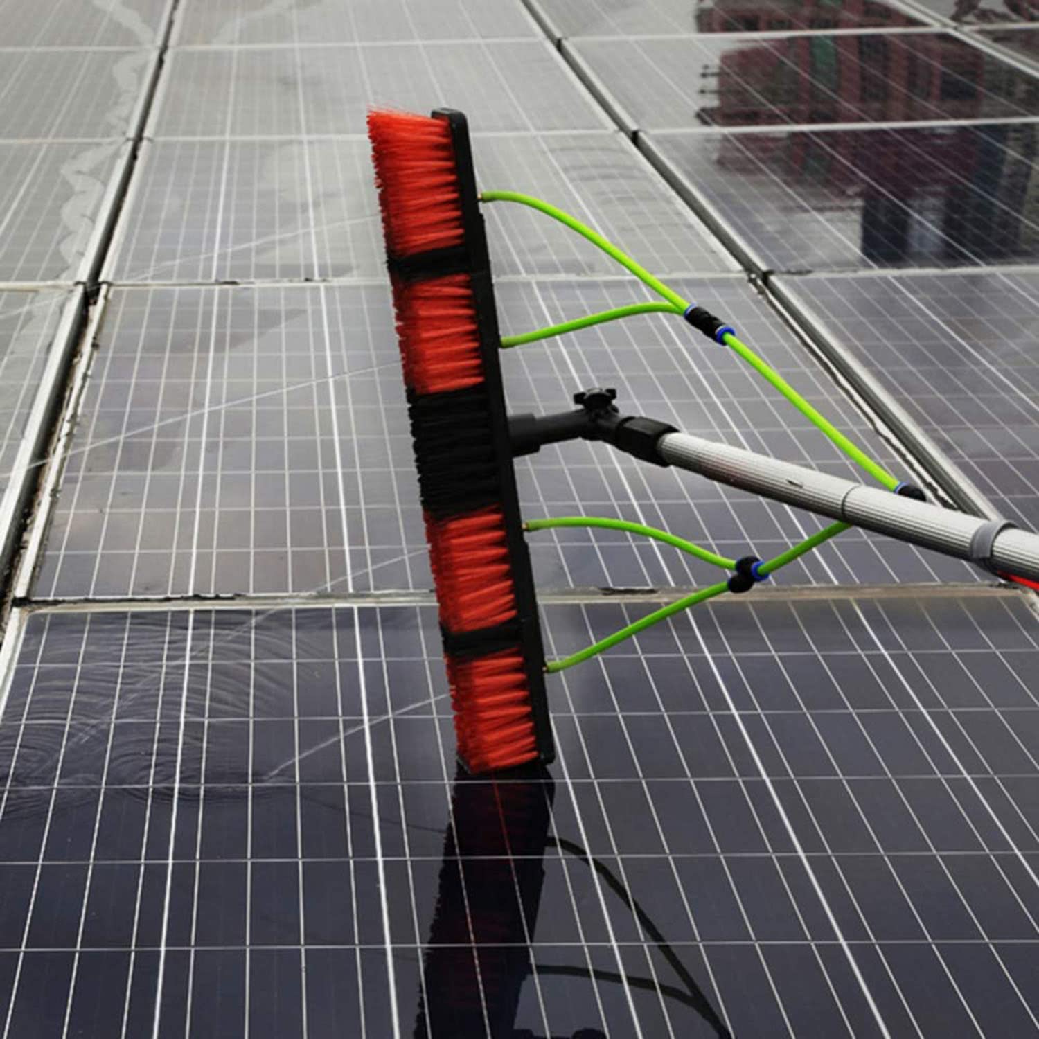 5-10M Extendable Window Cleaning Pole Kit | Hose-Fed Telescopic Window Cleaner with Brush | Professional Solar Panel & Photovoltaic Cleaning Equipment (5M Size) | Perfect for High Windows, Skylights & Hard-to-Reach Areas