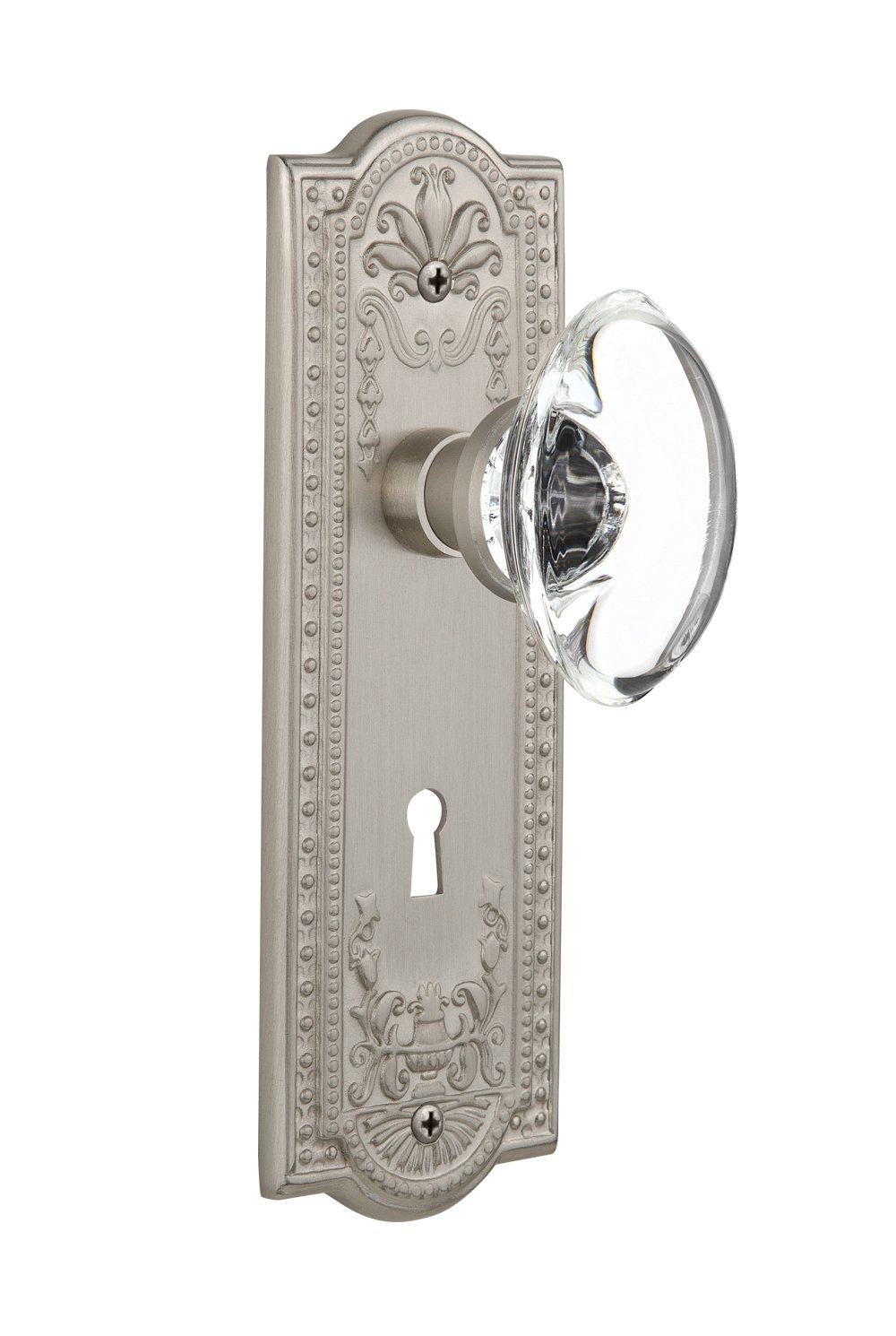 Nostalgic Warehouse Meadows Plate with Keyhole Oval Clear Crystal Glass Knob - 2.75