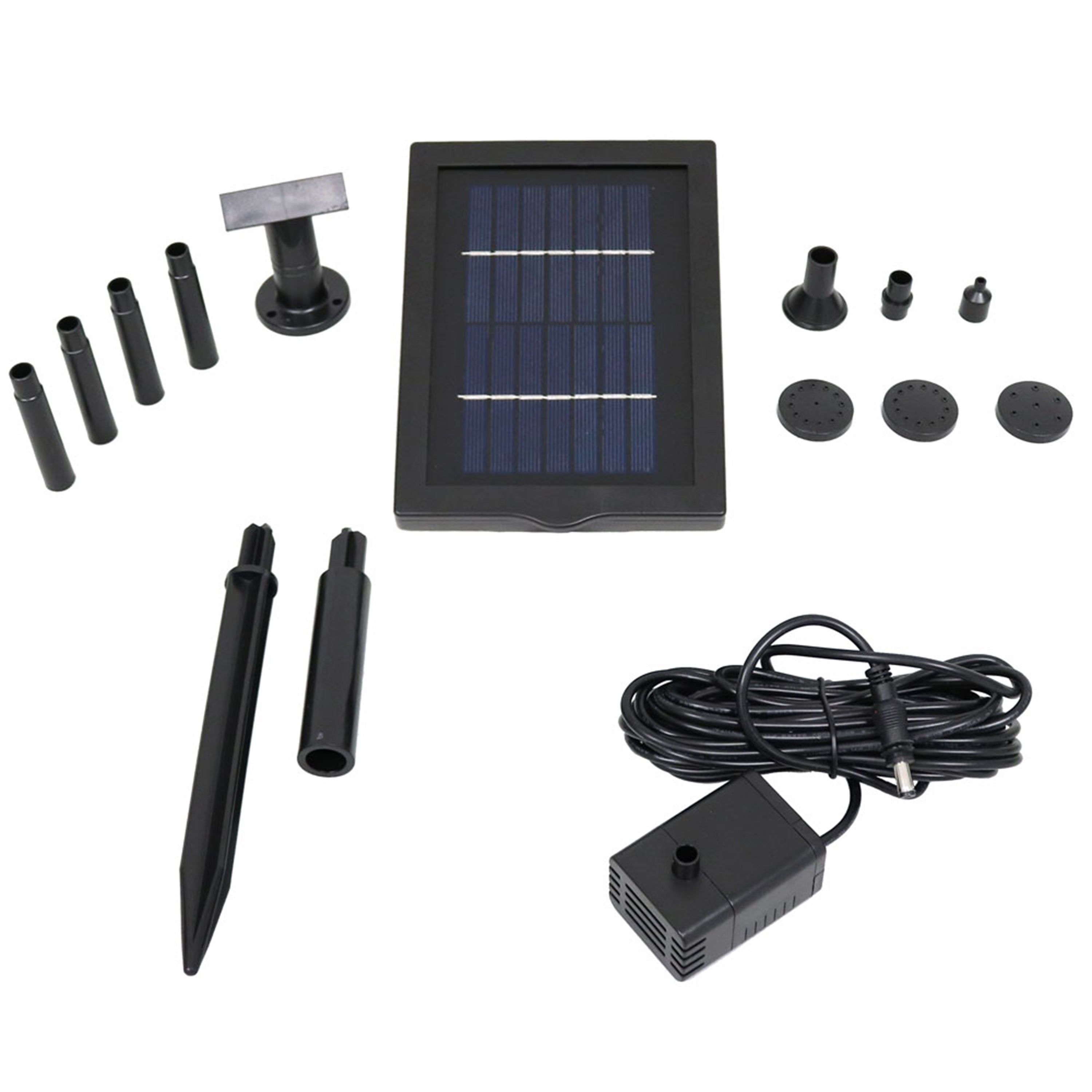 Sunnydaze 40 GPH Solar Powered Water Pump Kit with 5 Adjustable Spray Heads - 24ft Lift Height for Garden Ponds, Fountains & Outdoor Water Features