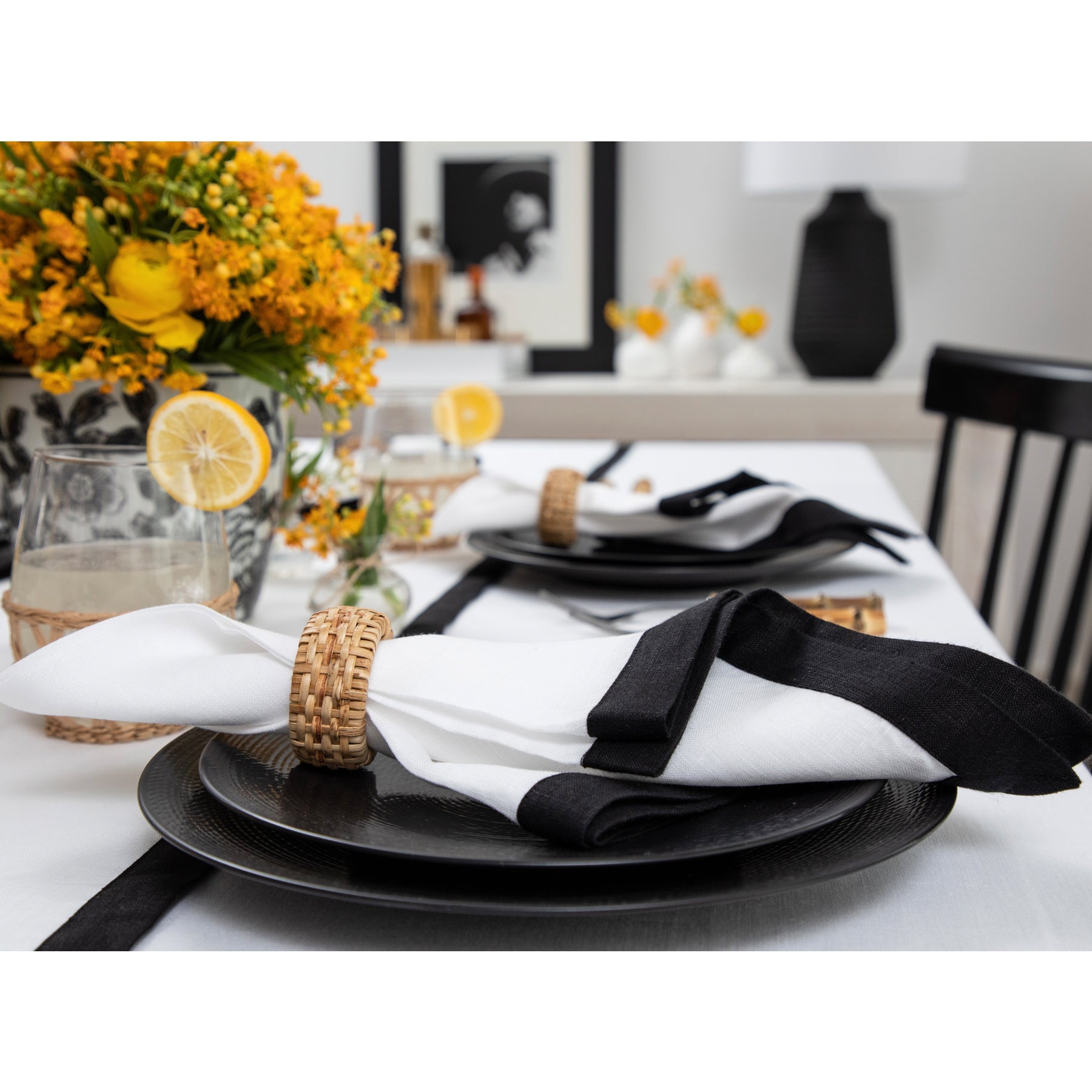 Premium Classic Cotton Napkins - Set of 4 for Elegant Dining, Dinner Parties & Home Decor | Soft, Durable & Washable Table Linens