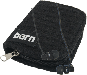 Bern Buds Wireless Headphones - Black with Black Carrying Case | Noise Cancelling Bluetooth Earbuds for Running, Gym, Work & Travel