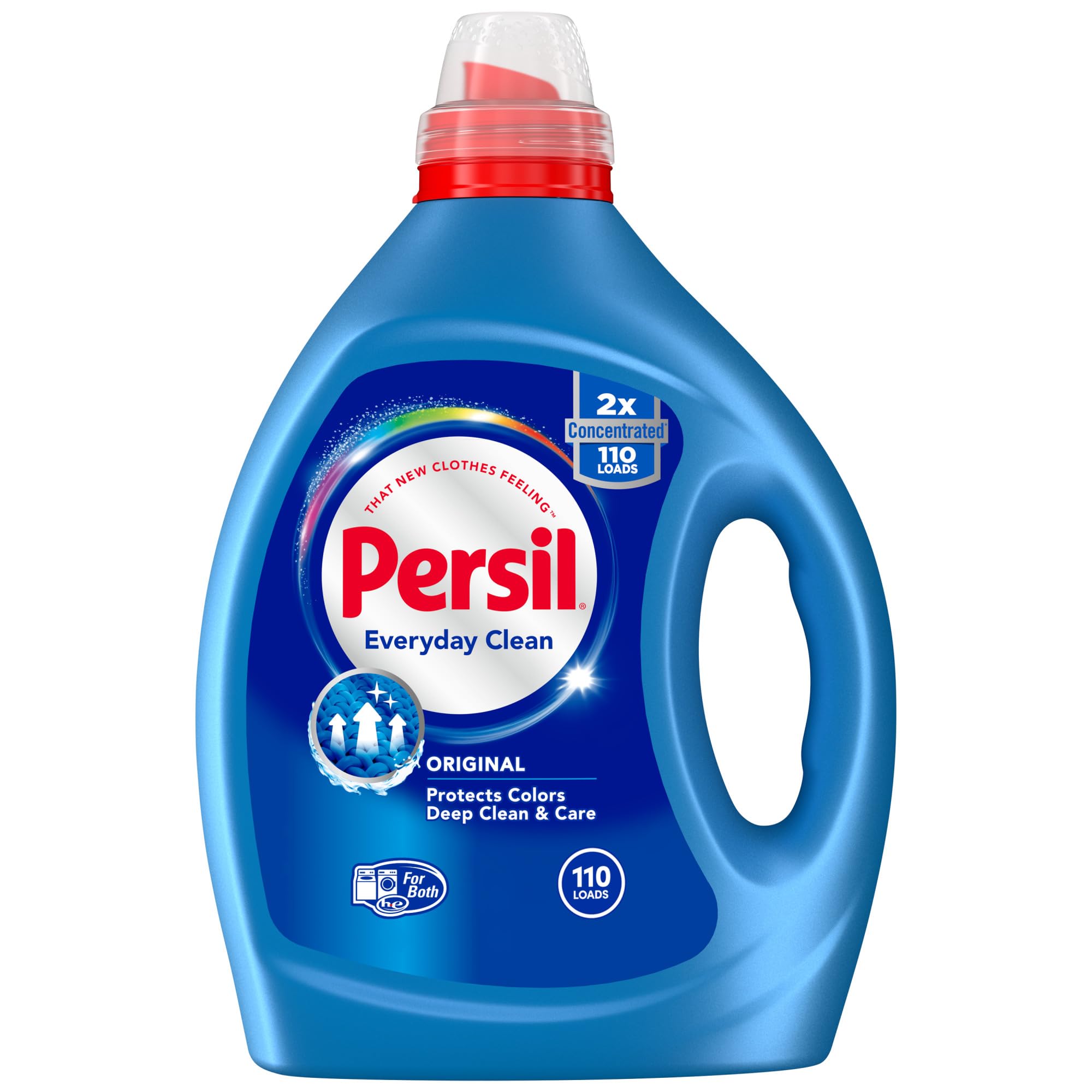 Persil Original Everyday Clean Liquid Laundry Detergent - HE High Efficiency, 2X Concentrated Formula (82.5 fl oz, 110 Loads) for Deep Stain Removal | Perfect for Family Laundry, Gym Clothes & Tough Stains