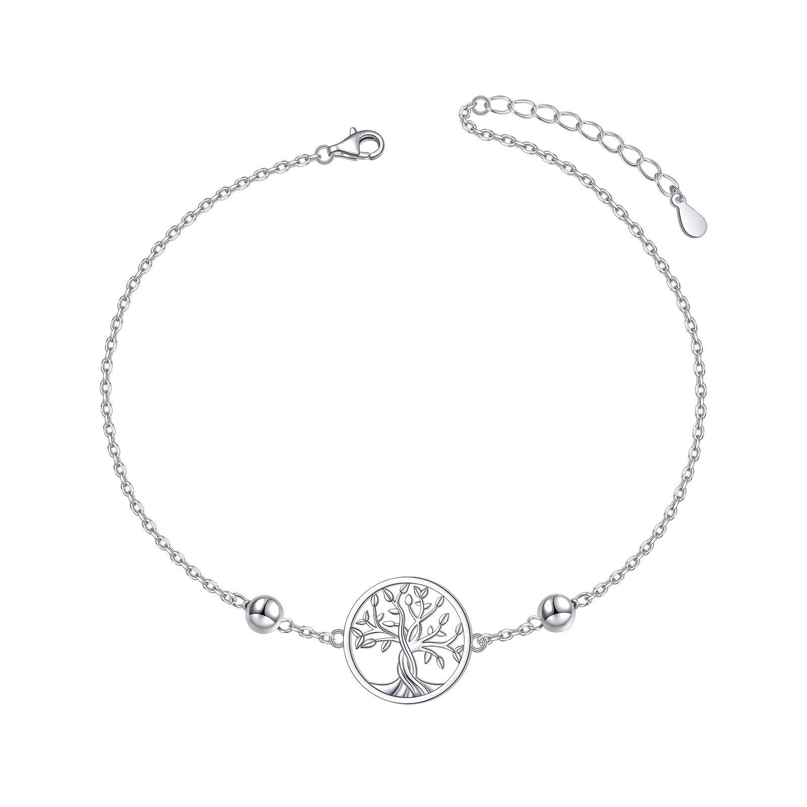 Women's Adjustable S925 Sterling Silver Anklet - Elegant Beach Foot Ankle Bracelet Jewelry Gift for Her | Perfect for Summer Vacations, Weddings & Boho Fashion