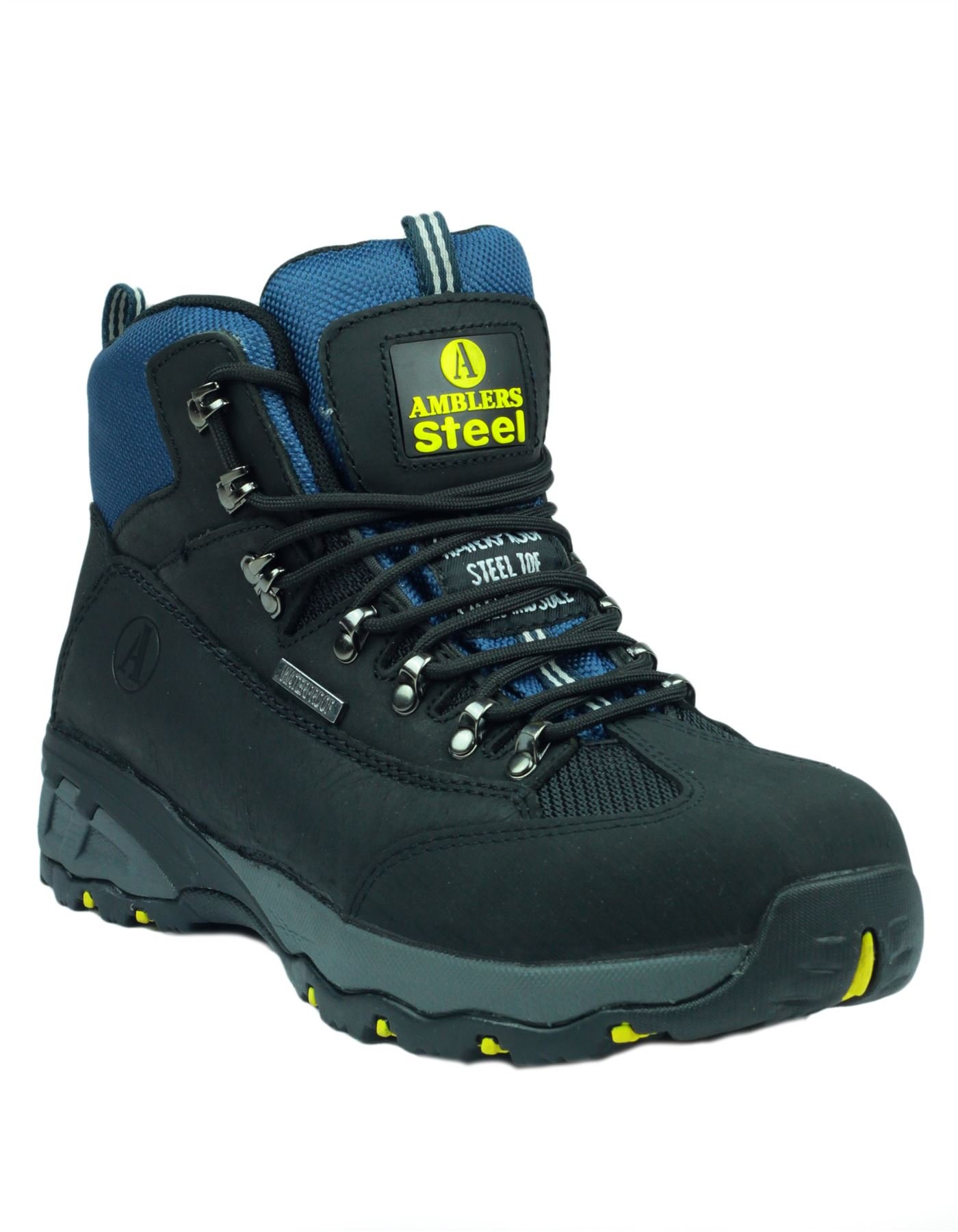 Amblers Steel FS161 Waterproof Work Boots for Men - Safety Toe, Slip Resistant, Black (Size 14.5 US) - Ideal for Construction, Hiking & Outdoor Work