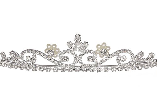 Faux Pearl Flower Silver Plated