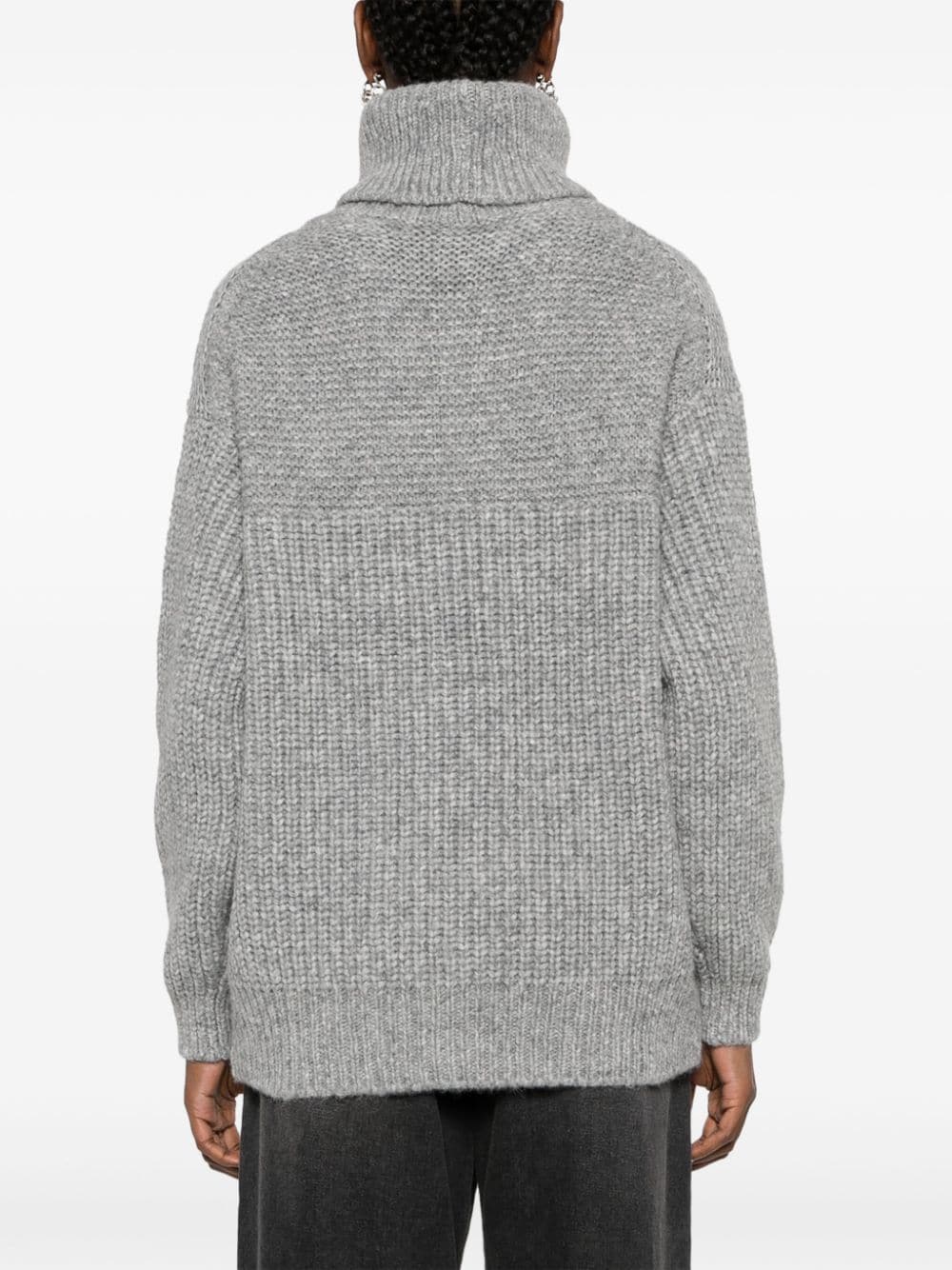 Women's Grey Closed Knit Sweaters - Cozy Winter Pullovers for Casual Outfits & Layering