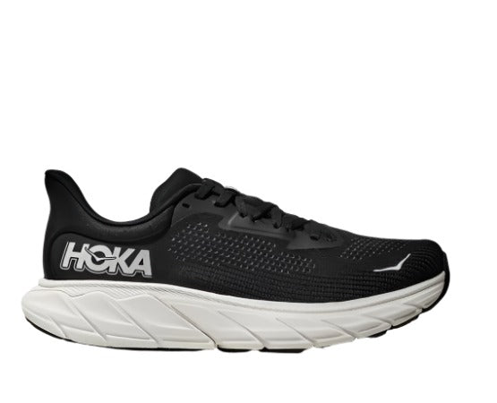 Hoka Arahi 7 Men's Running Shoes - Black & White | Lightweight Stability Sneakers for Road Running, Jogging & Gym Workouts