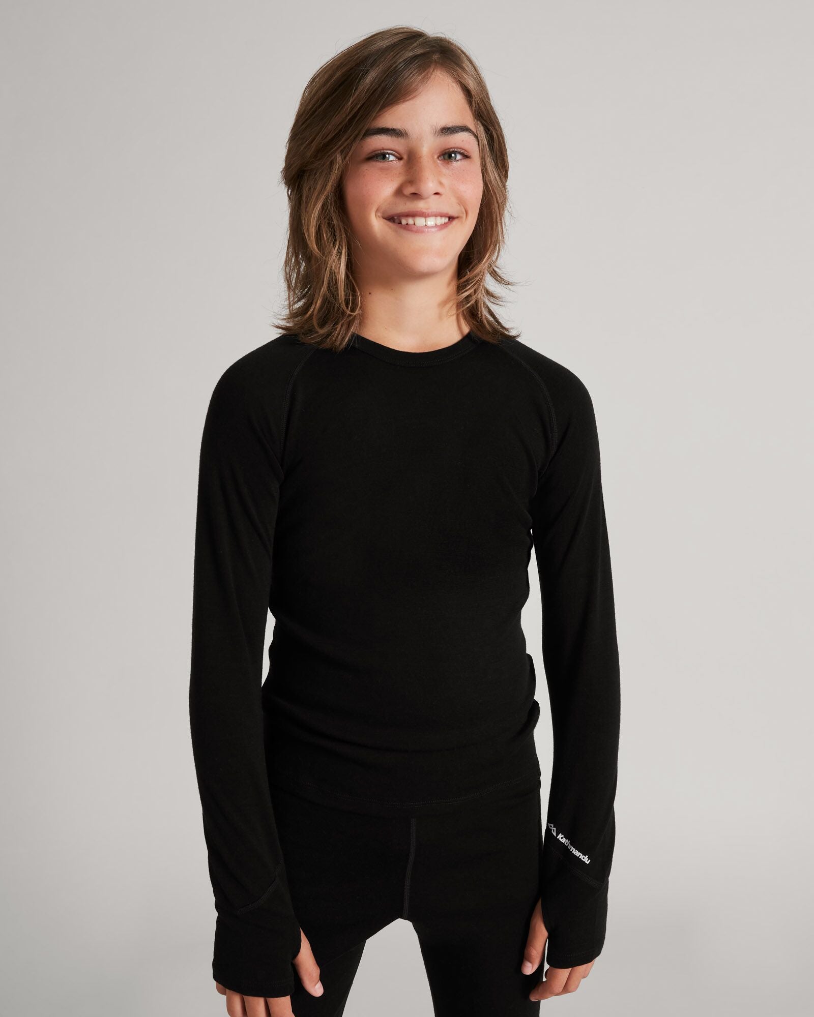 KMD Merino Wool Kids' Baselayer Long Sleeve Top - Soft & Warm Thermal Underwear for Boys & Girls - Perfect for Winter Sports, Hiking & Outdoor Activities