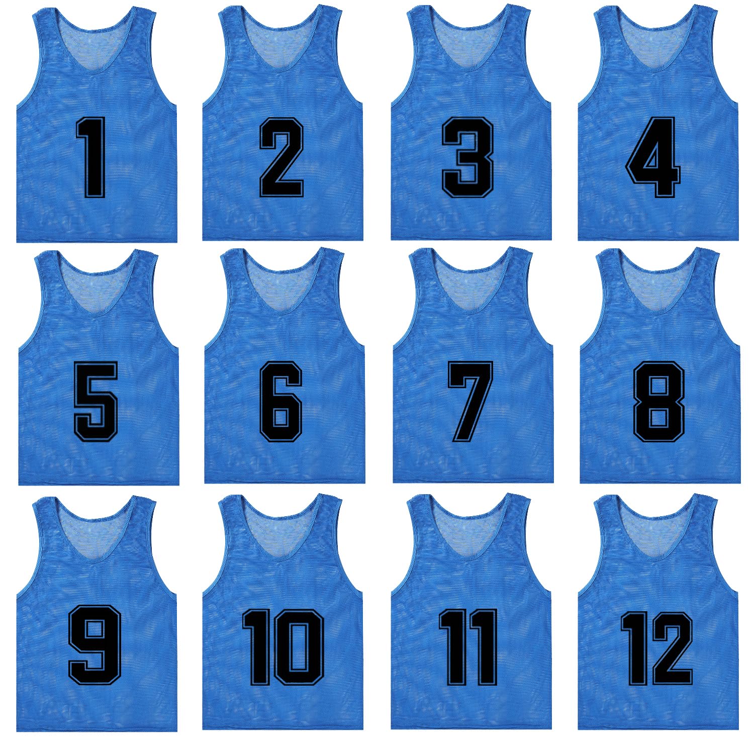 Breathable Nylon Mesh Soccer Training Vests for Adults & Youth - Numbered Practice Bibs for Team Drills & Scrimmages - Ideal for Soccer, Football, and Field Sports Practice Sessions